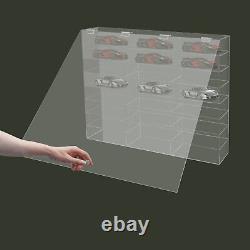 8 tiers Wall Mounted Acrylic Display Case 24 Compartments Clear Display Box