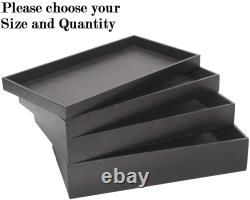 888 Display 10 Trays of Black Faux Leather Jewelry Display Trays Showcase