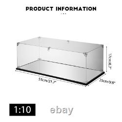 Acrylic Clear Display Box Stackable Storage Case with Mirror Base for Model Car