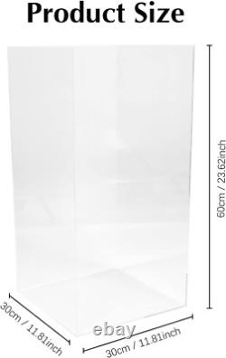 Acrylic Display Case (12 X 12 X 24 Inch), Tall Clear Plastic Box Dust Proof Acti