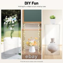 Acrylic Display Case (12 X 12 X 24 Inch), Tall Clear Plastic Box Dust Proof Acti