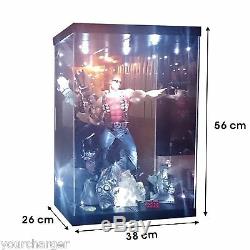 Acrylic Display Case Light Box for 18 1/4 Scale Terminator 2 T1000 T800 Figure