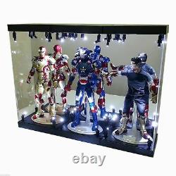 Acrylic Display Case Light Box for 3 12 1/6th Scale IRON MAN TONY STARK Figure
