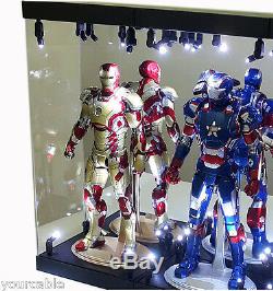 Acrylic Display Case Light Box for TWO 12 1/6th Scale IRON MAN 3 Action Figure