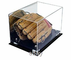 Acrylic Display Case Medium Rectangle Box withSilverRisers&Mirror12x8.25x8(A004)