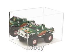 Acrylic Display Case Medium Rectangle Box withSilverRisers&Mirror12x8.25x8(A004)