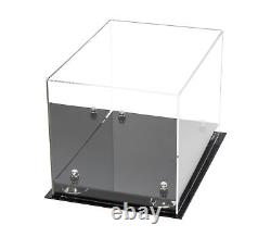 Acrylic Display Case Medium Rectangle Box withSilverRisers&Mirror12x8.25x8(A004)