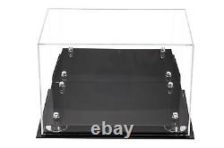 Acrylic Display Case Medium Rectangle Box withSilverRisers&Mirror12x8.25x8(A004)