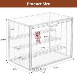 Acrylic Display Case for Collectibles, 4 Tier Figure Display Box, 4 Pack