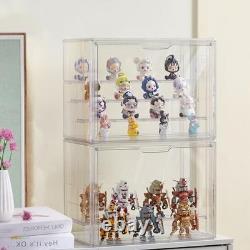 Acrylic Display Case for Collectibles, 4 Tier Figure Display Box, 4 Pack