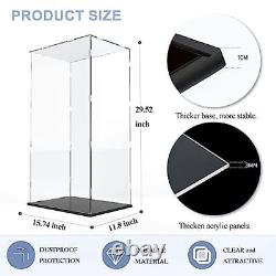 Acrylic Display Case for Large Collectibles, 29 inch Tall Clear Acrylic Box f