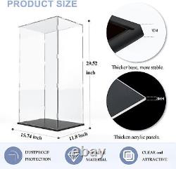 Acrylic Display Case for Large Collectibles, 29 inch Tall Clear Acrylic Box f