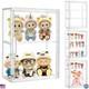 Acrylic Display Cases 4 Pack, 3 Layer Clear Showcase with Magnetic Door &