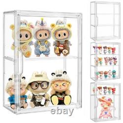 Acrylic Display Cases for Collectibles, 4 Pack 3 Layer Clear Display Case wit
