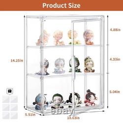 Acrylic Display Cases for Collectibles, 4 Pack 3 Layer Clear Display Case wit