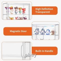 Acrylic Display Cases for Collectibles, 4 Pack 3 Layer Clear Display Case wit