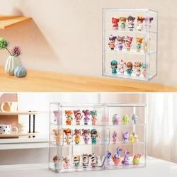 Acrylic Display Cases for Collectibles, 4 Pack 3 Layer Clear Display Case wit