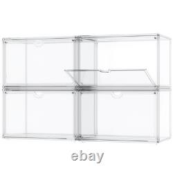 Acrylic Display Cases for Collectibles Stackable Plastic Storage Shoe Boxes