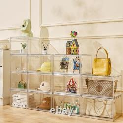 Acrylic Display Cases for Collectibles Stackable Plastic Storage Shoe Boxes
