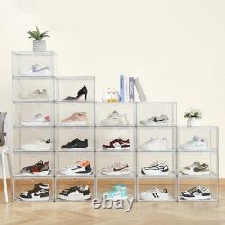 Acrylic Display Cases for Collectibles Stackable Plastic Storage Shoe Boxes