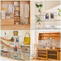 Acrylic Display Cases for Collectibles Stackable Plastic Storage Shoe Boxes