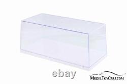 Acrylic Display Cases withWhite Base for 1/18 Scale Diecast Cars BOX OF 6 CASES