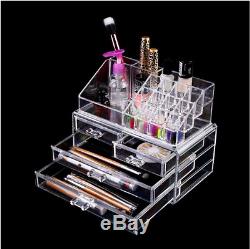 Acrylic Jewelry Makeup Cosmetic Organizer Case Display Holder Storage Box Drawer