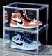 Acrylic Sneaker Shoe Display Case Transparent Magnetic Shoe Box Storage Bins
