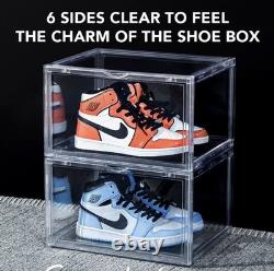 Acrylic Sneaker Shoe Display Case Transparent Magnetic Shoe Box Storage Bins