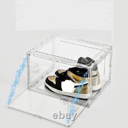 Acrylic Sneaker Shoe Display Case Transparent Magnetic Shoe Box Storage Bins