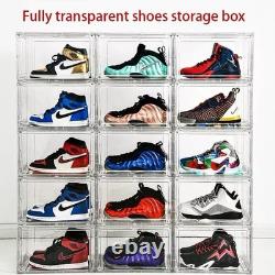 Acrylic Sneaker Shoe Display Case Transparent Magnetic Shoe Box Storage Bins