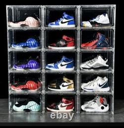 Acrylic Sneaker Shoe Display Case Transparent Magnetic Shoe Box Storage Bins