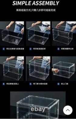 Acrylic Sneaker Shoe Display Case Transparent Magnetic Shoe Box Storage Bins