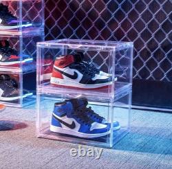 Acrylic Sneaker Shoe Display Case Transparent Magnetic Shoe Box Storage Bins