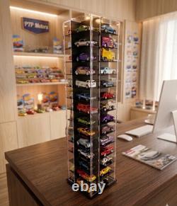 Acrylic Spinning display fits 56 cars (164 scale compatible Hot Wheels)