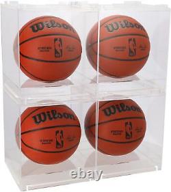 Acrylic Stackable and Collapsible Four Basketball Display Cases