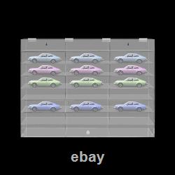 Acrylic Toy Car Display Case Clear Display Box Wall Mounted Toy Display Shelf US
