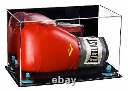 AcrylicSingle or Double Boxing Glove Display Case with Mirror&BlueRisers(A011)