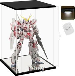 Action Figure Display Case 21 Gundam Acrylic LED Light Model Gunpla Toy Box