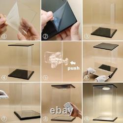 Action Figure Display Case 21 Gundam Acrylic LED Light Model Gunpla Toy Box