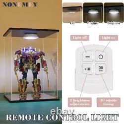 Action Figure Display Case 21 Gundam Acrylic LED Light Model Gunpla Toy Box