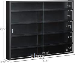 Action Figure Display Case 3.75 Figurine Adjustable Shelves Wood Holder Cabinet