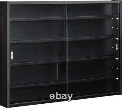 Action Figure Display Case 3.75 Figurine Adjustable Shelves Wood Holder Cabinet