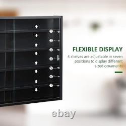 Action Figure Display Case 3.75 Figurine Adjustable Shelves Wood Holder Cabinet