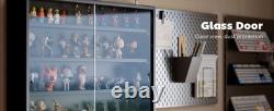 Action Figure Display Case 3.75 Figurine Adjustable Shelves Wood Holder Cabinet