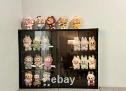 Action Figure Display Case 3.75 Figurine Adjustable Shelves Wood Holder Cabinet