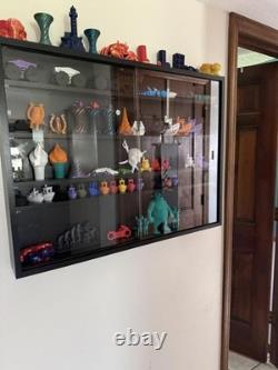 Action Figure Display Case 3.75 Figurine Adjustable Shelves Wood Holder Cabinet