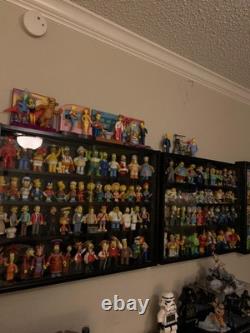 Action Figure Display Case 3.75 Figurine Adjustable Shelves Wood Holder Cabinet