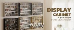 Action Figure Display Case 3.75 Figurine Adjustable Shelves Wood Holder Cabinet