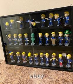 Action Figure Display Case 3.75 Figurine Adjustable Shelves Wood Holder Cabinet